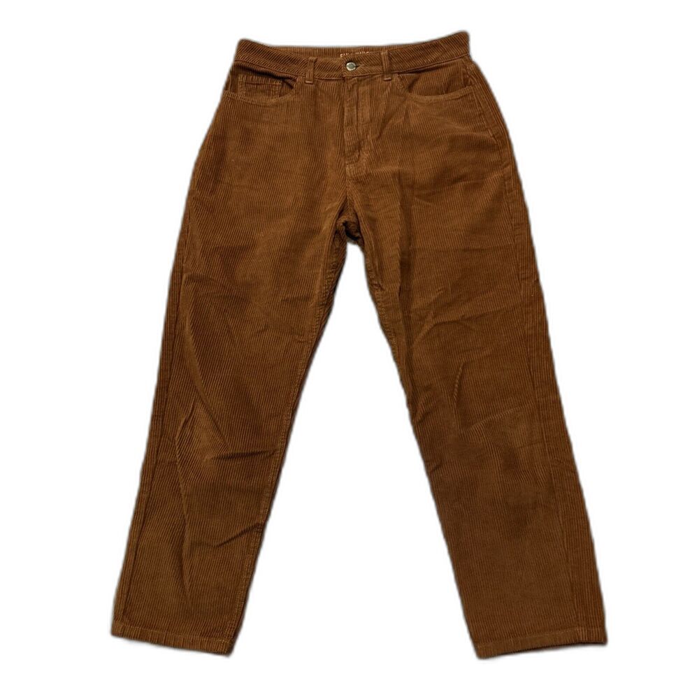 Fin & Vince Pants Womens 6 Corduroy Ankle Brown Orange Cotton